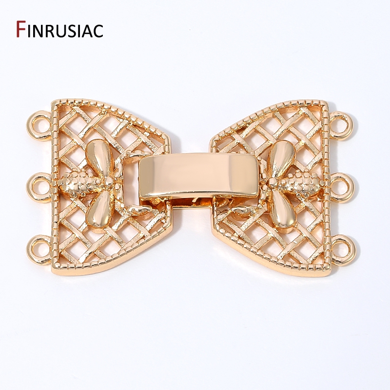 14K Gold Plated Brass 3-Row Pe - Pearl Necklace ulasan dan harga