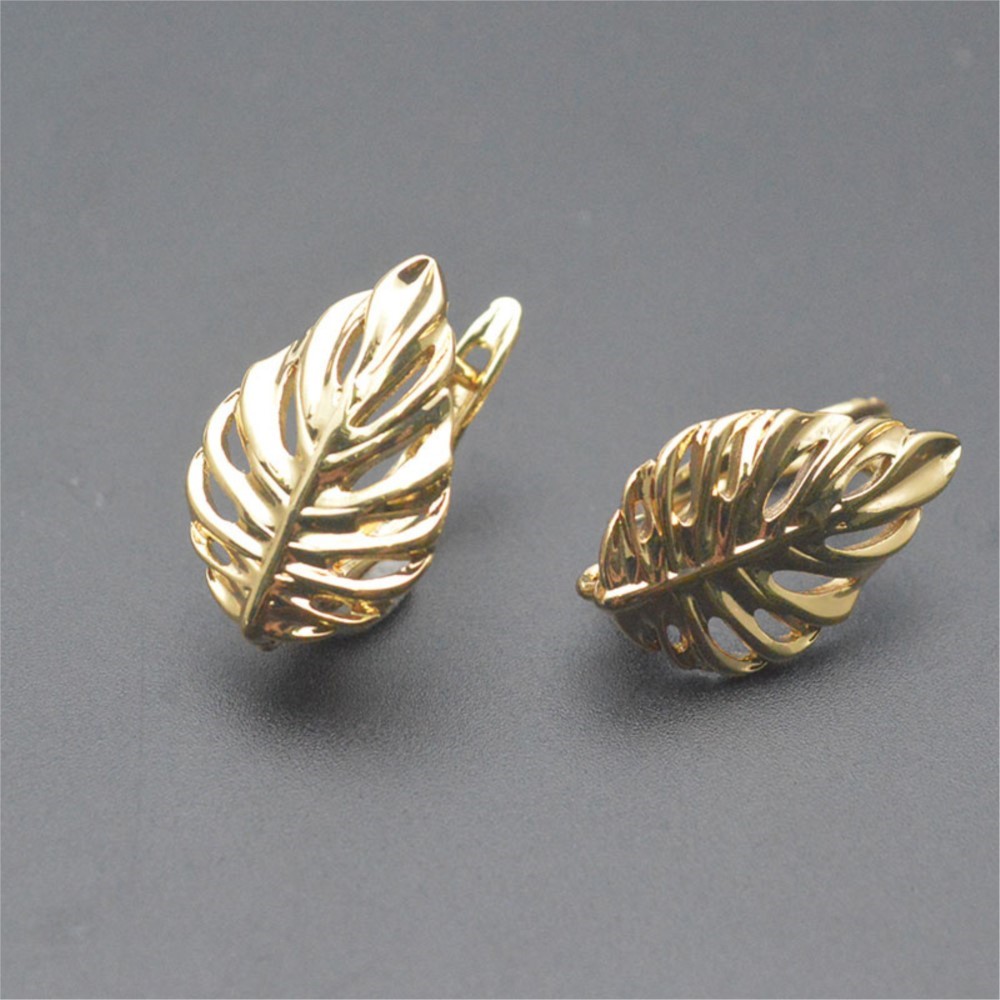1/2Pcs 18K Gold Plated Brass L - Hoop Earrings ulasan dan harga