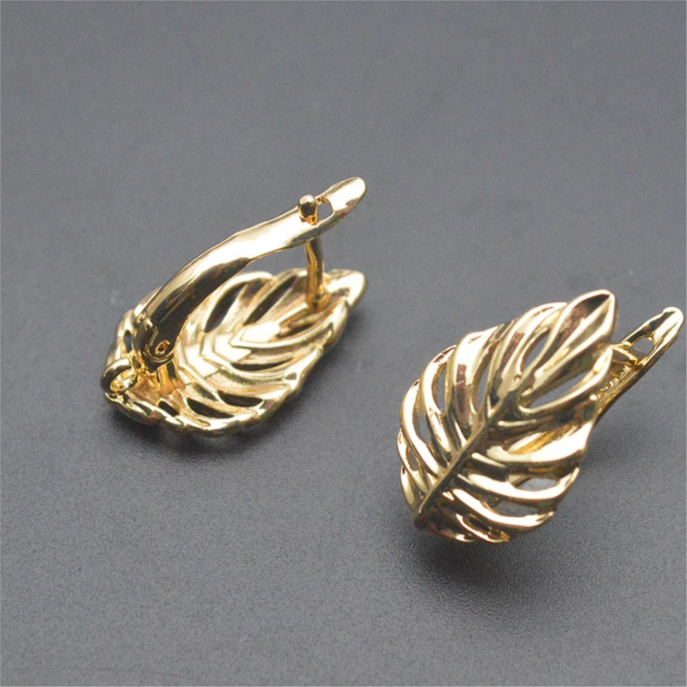 1/2Pcs 18K Gold Plated Brass L - Hoop Earrings ulasan dan harga