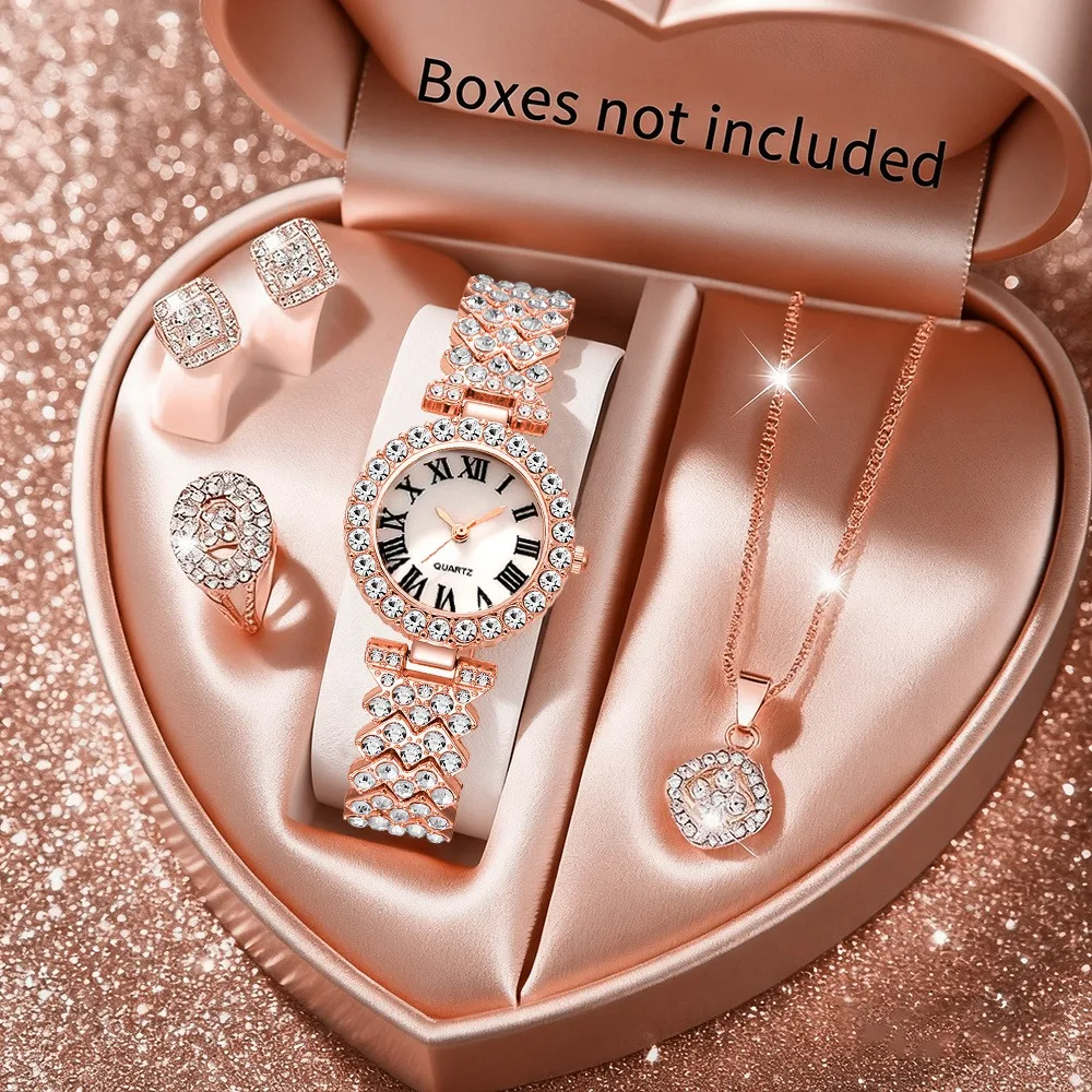 2026 5pcs Elegant Rhinestone W - Jewelry Clasp Watches ulasan dan harga